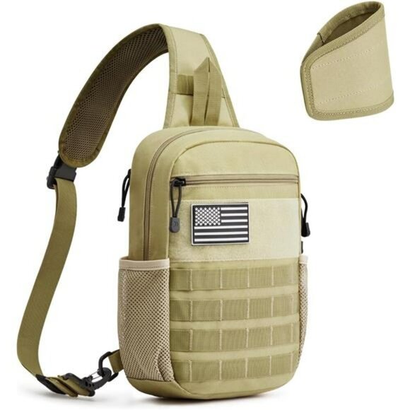 Tactical Sling Backpack Small Shoulder Bag for Hiking Travel Outdoor Sports - Picture 1 of 8